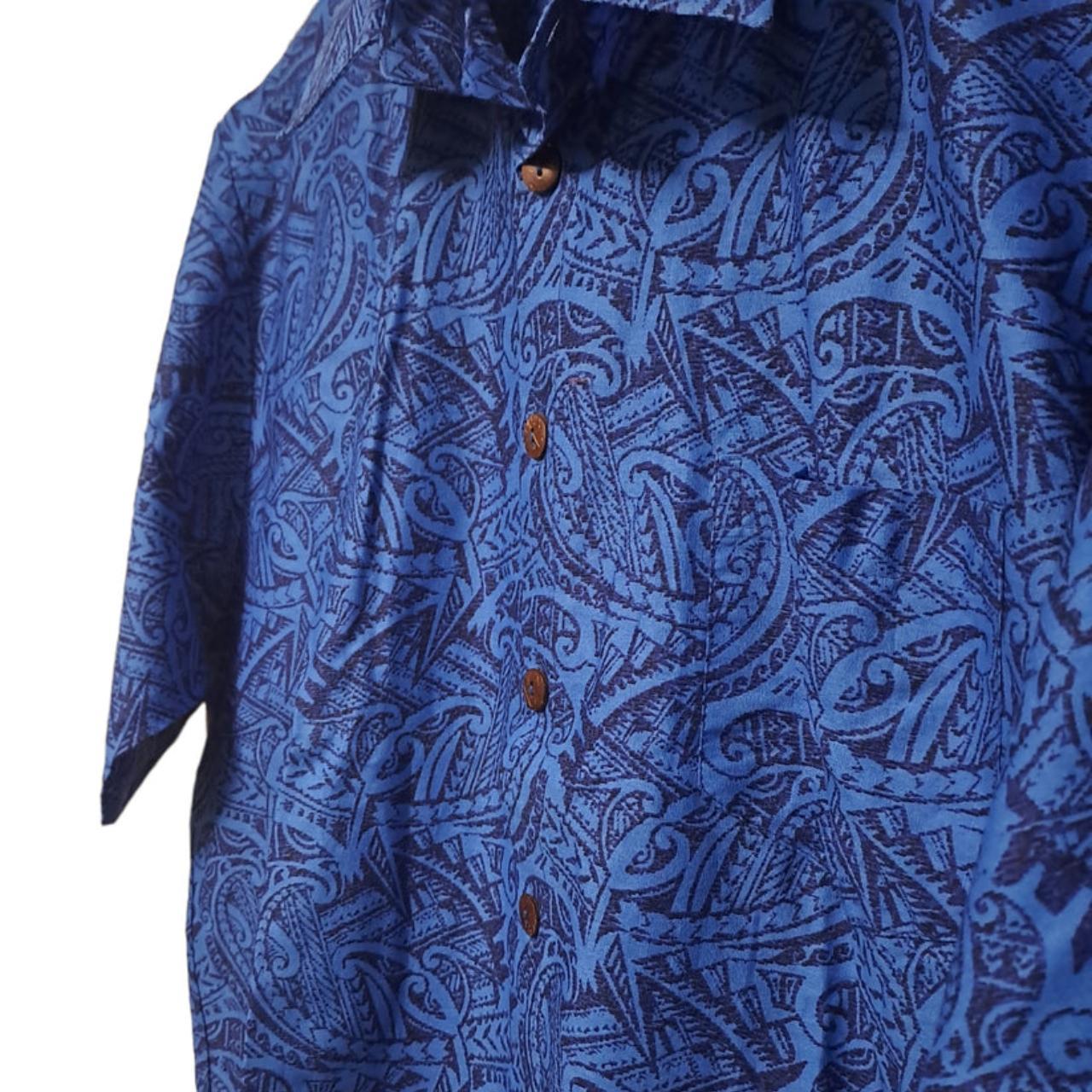 Polo Shirt | Men XL Short Sleeve Blue Island Shirt