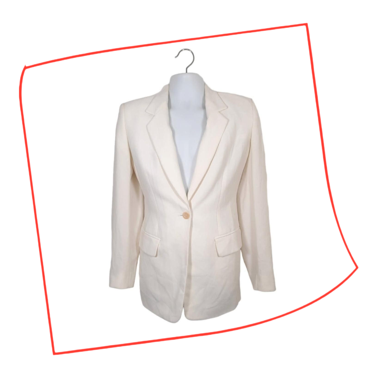Blazer | Women Medium Size 12 Vintage White Blouse