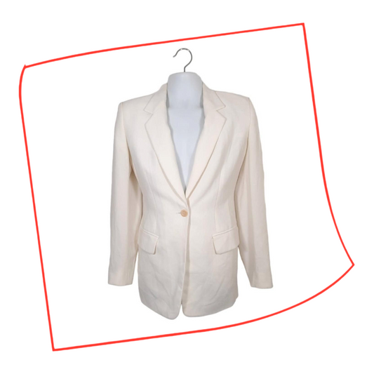 Blazer | Women Medium Size 12 Vintage White Blouse