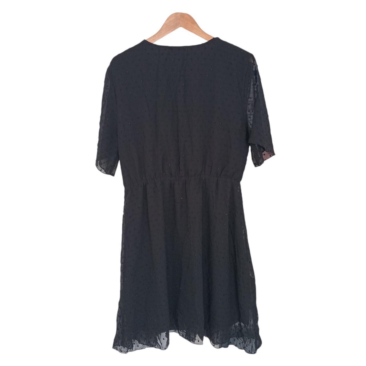 Dress | Women XL Black Dotted Chiffon Overlay