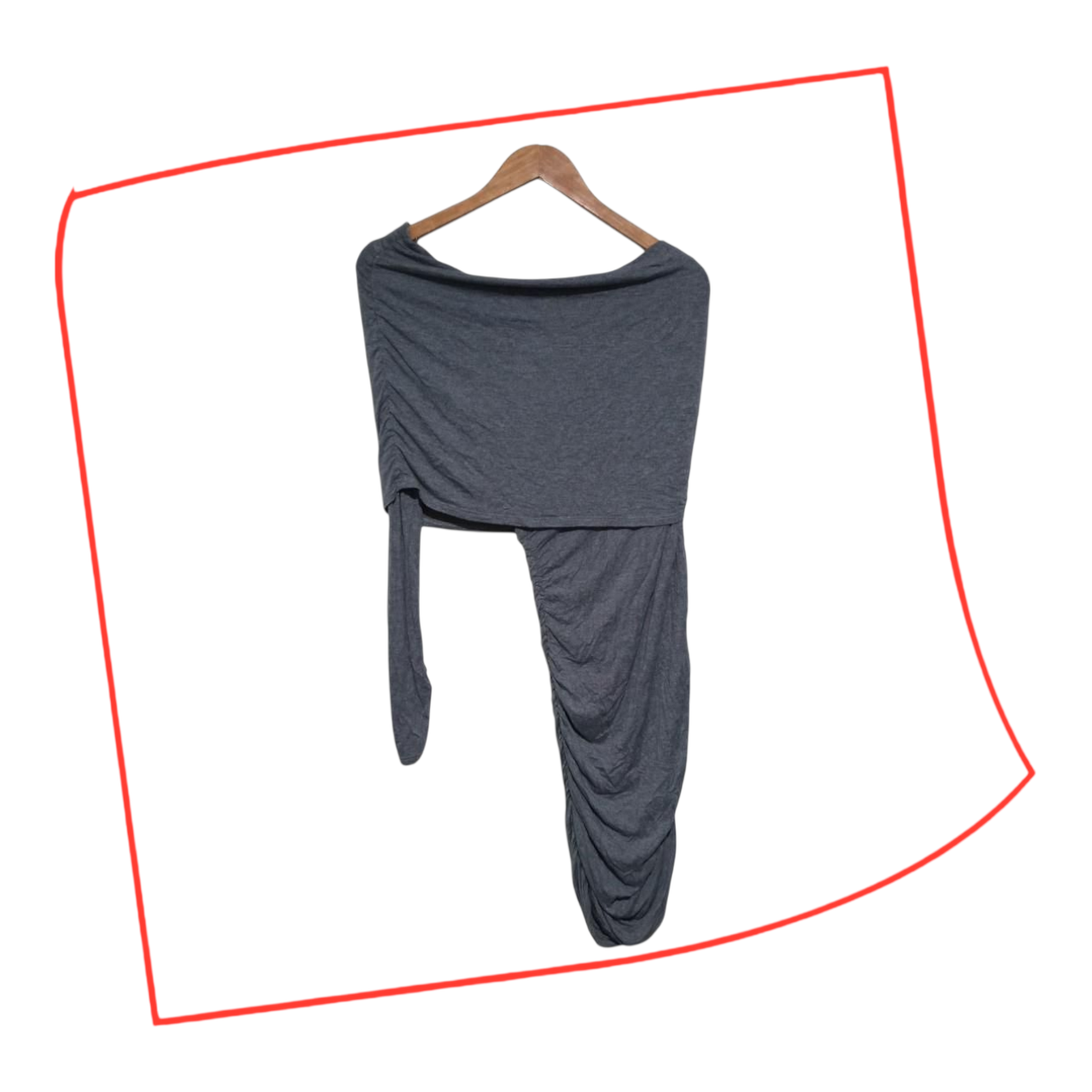 Dress | Women MYSTIC Asymmetrical Super Stretchy One-Shoulder Grey Bodycon Dress Medium