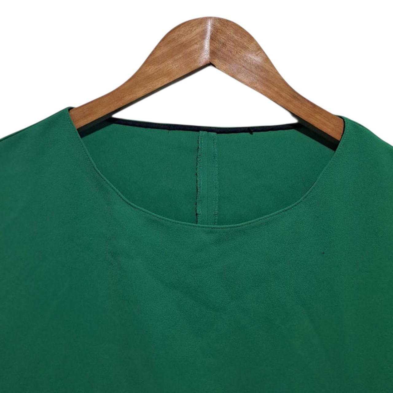 Blouse | Women Medium Green Short Sleeve Tunic