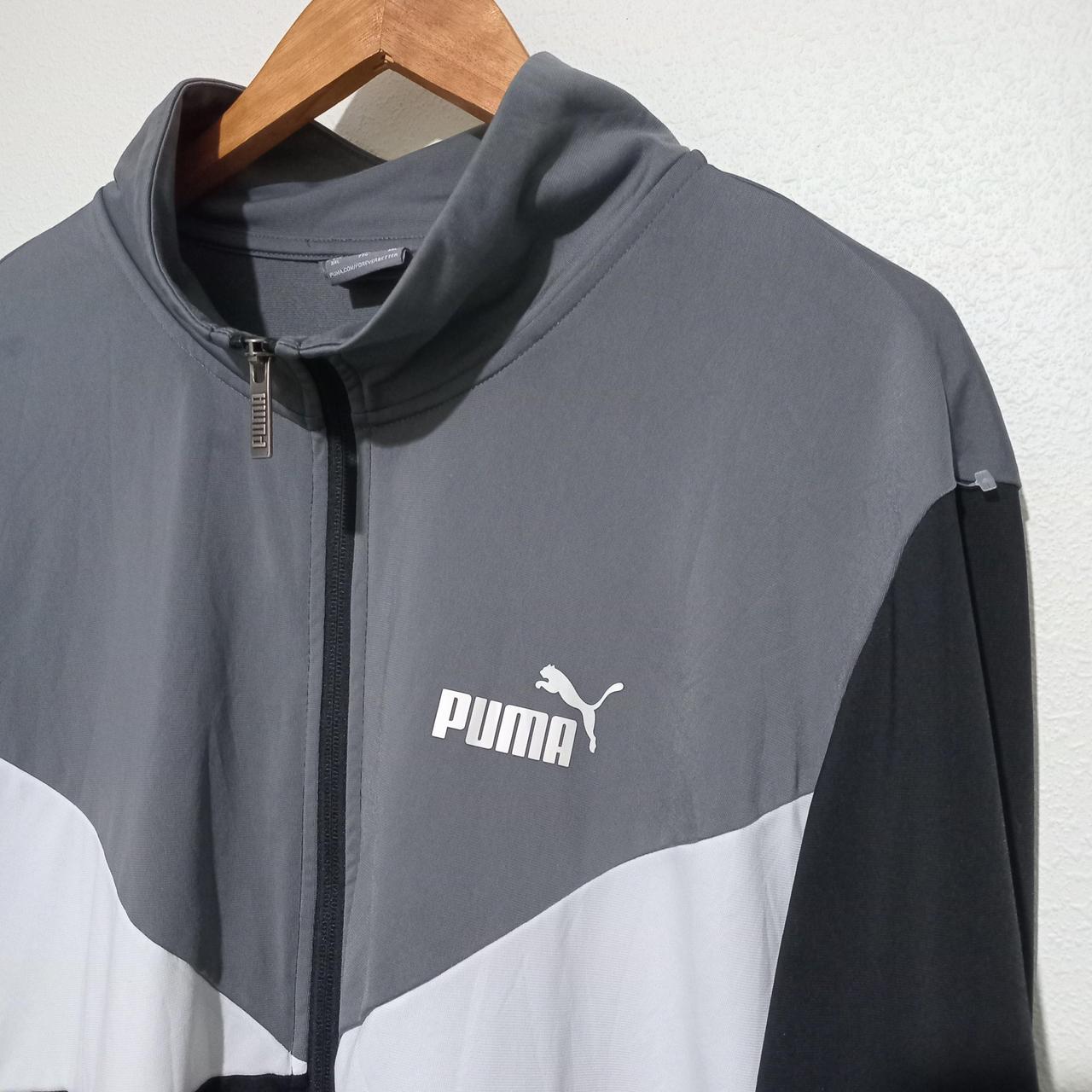 Jacket | Men XXL Puma Colorblock Zip Up Track Jacket Black-Grey-White
