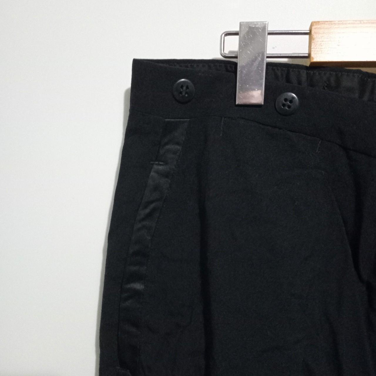Trousers | Women Large Size 14 Pants Black Baggy Fit Wool Fabric Slacks
