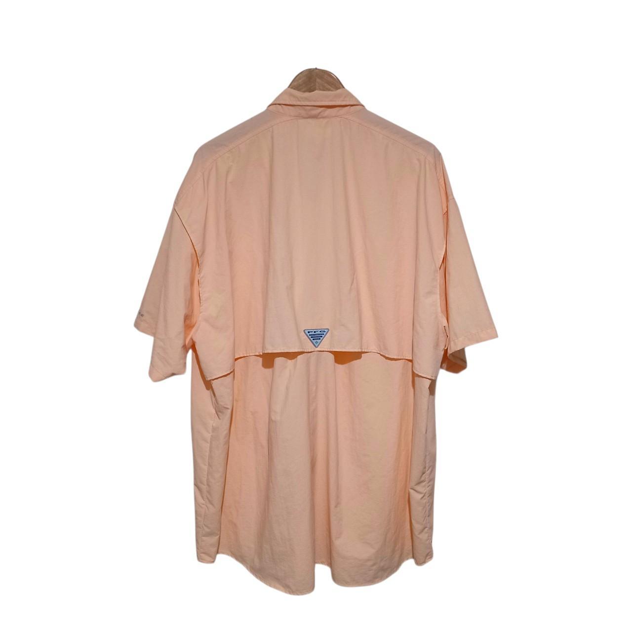 Polo Shirt | Men XXL Columbia Sportswear Orange Nylon Mesh-Lined Fishing Polo Shirt