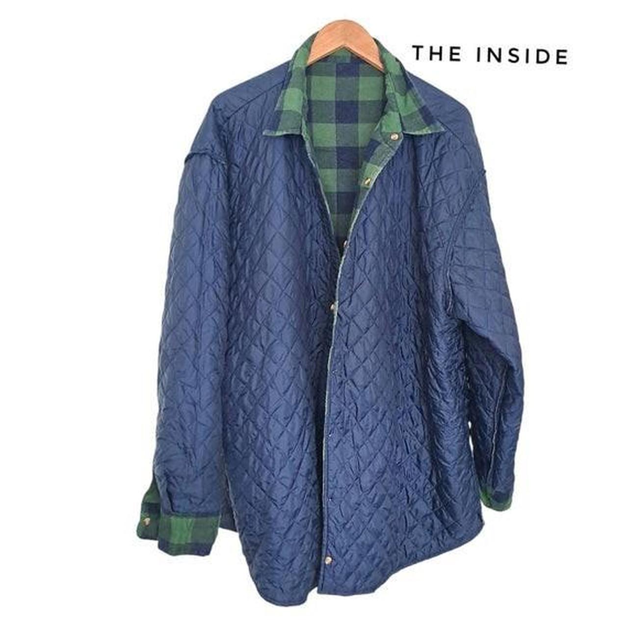 Jacket | Men 3XL Warm Button Up Checkered Quilted Coat