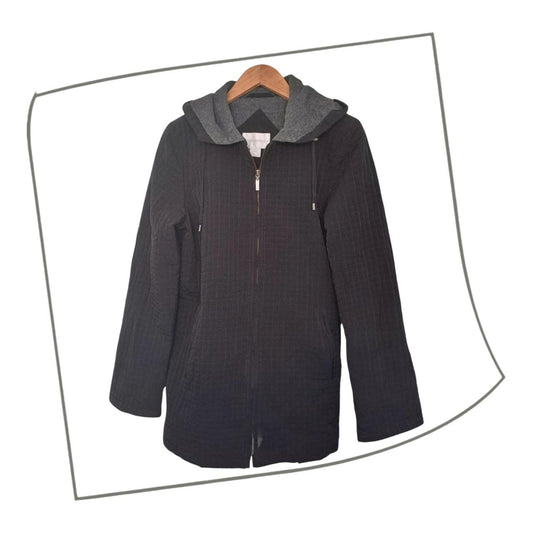 Coat | Women Small Black Thick Coat With Hood