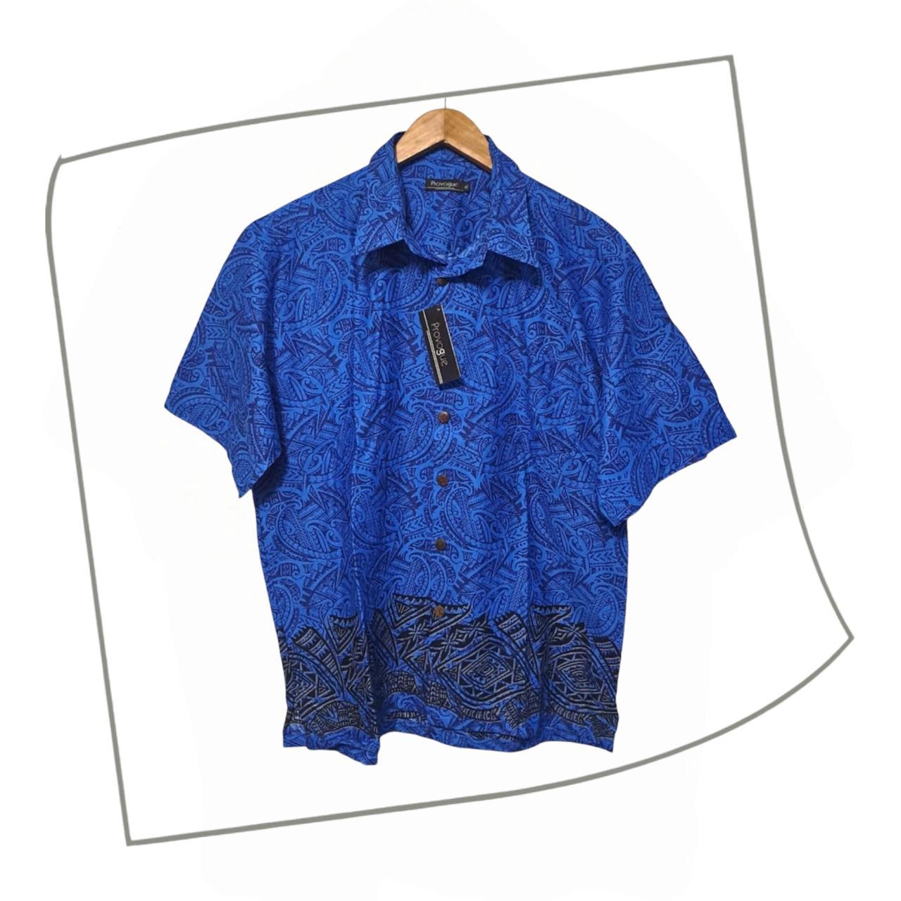 Polo Shirt | Men XL Short Sleeve Blue Island Shirt