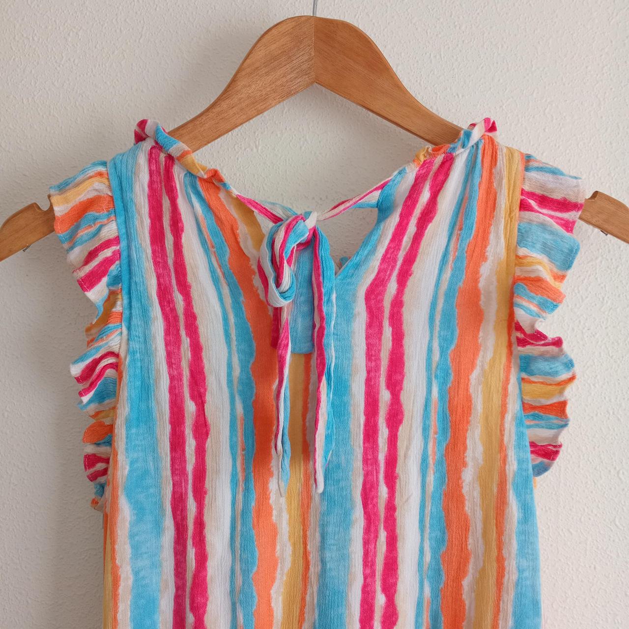 Dress | Women UK10 Retro Colorful Stripe