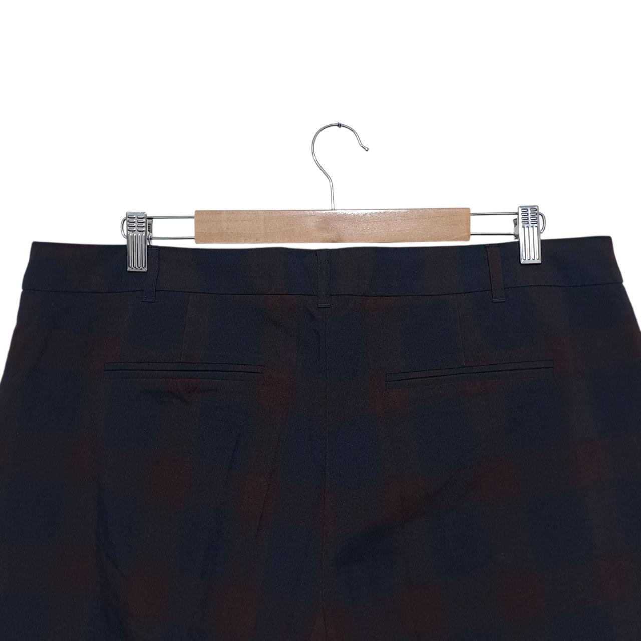 Trousers | Women's Navy & Burgundy Checkered Slacks UK20