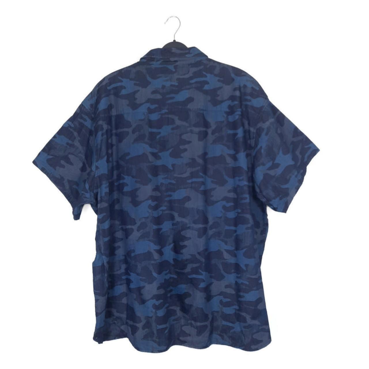 Polo Shirt | Men 4XL Blue Camouflage Shirt