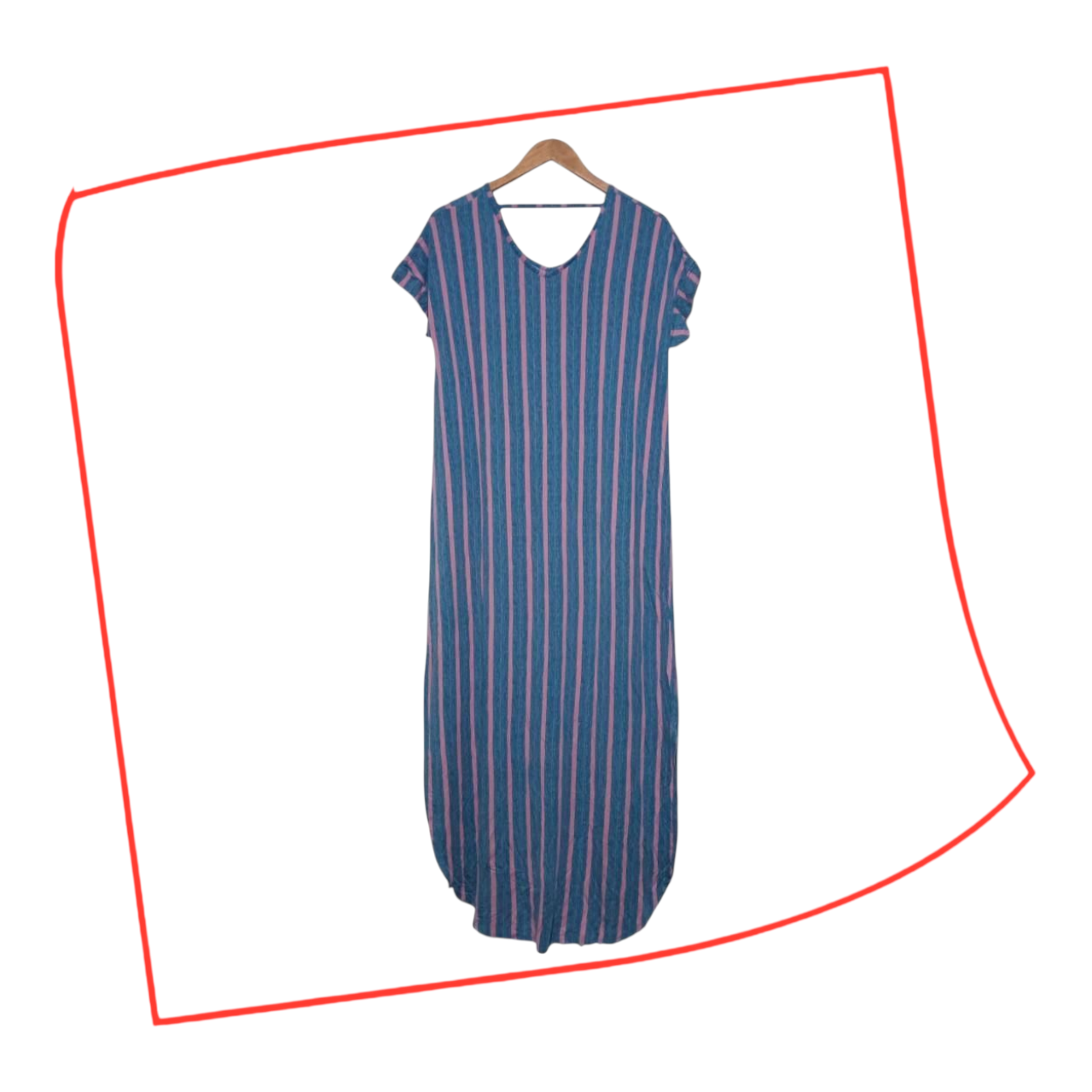 Dress | Women LulaRoe Pink & Turquoise Striped Maxi Dress Medium