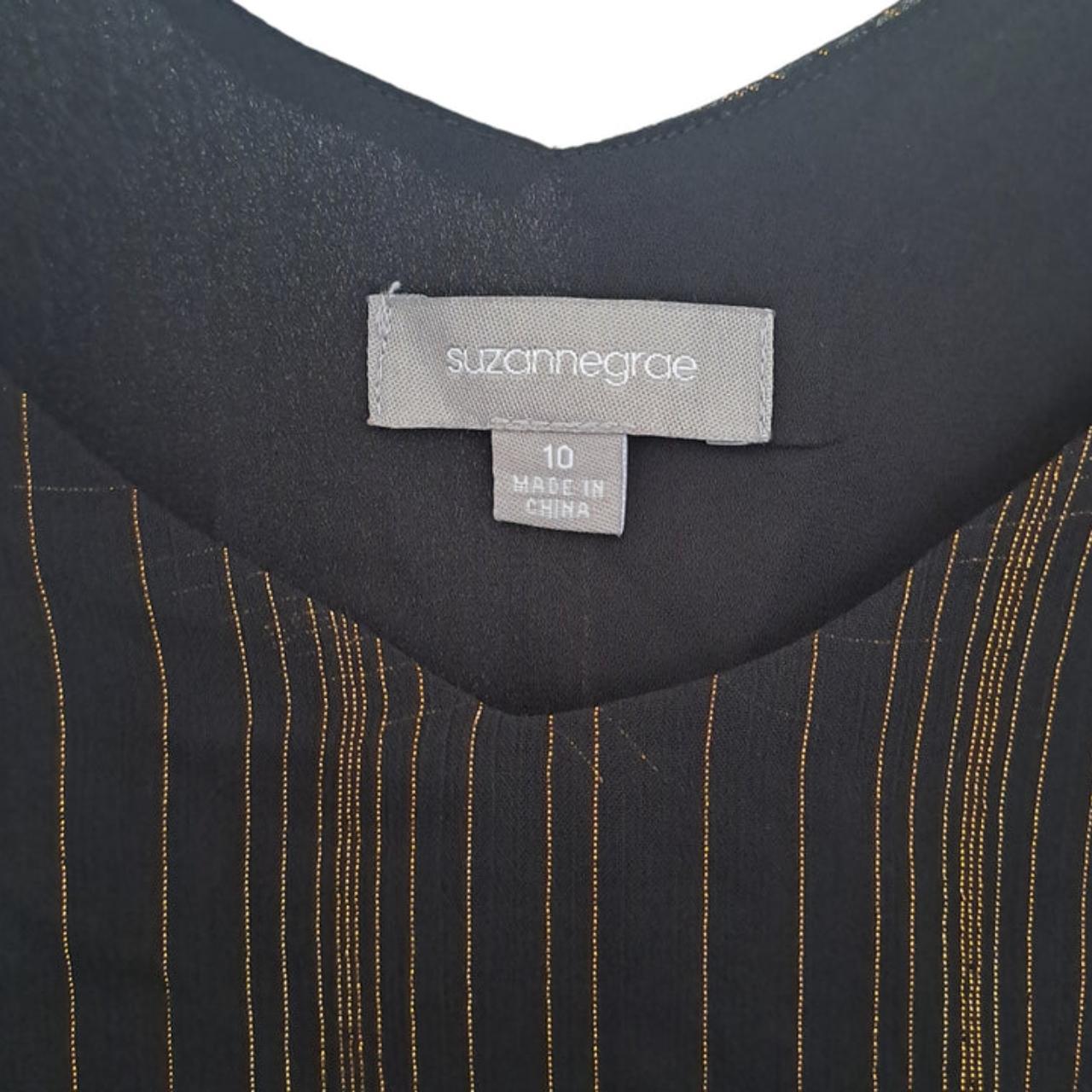 Tank Top | Women UK10 Sleeveless Blouse Glittery Stripes