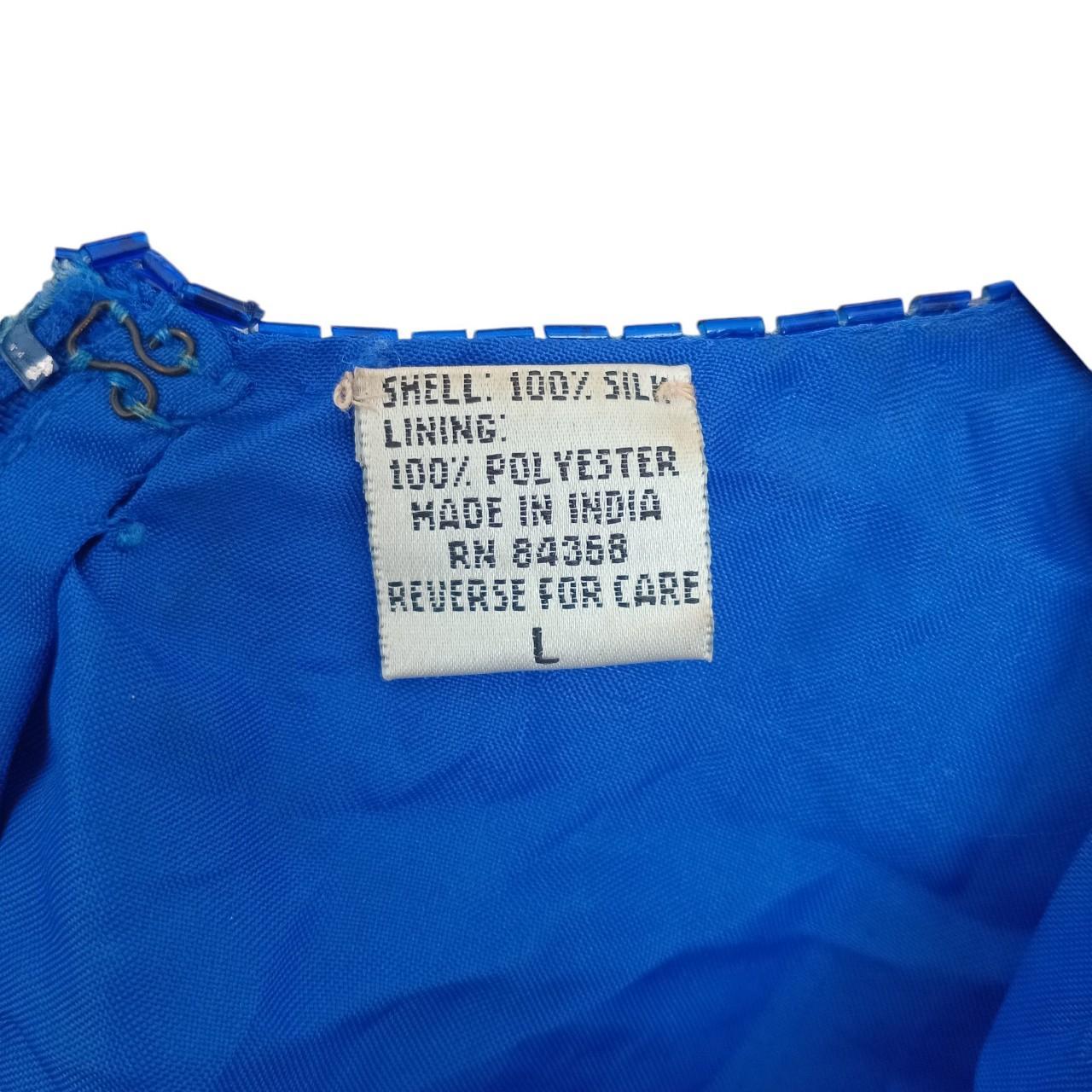 Dress | Women Large Blue Vintage Silk Gown