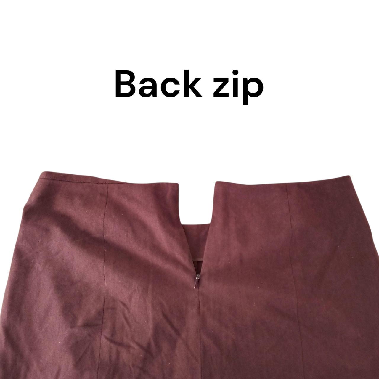 Trousers | Women Large Dark Brown Straight Pants Back Zip Shaping Fit