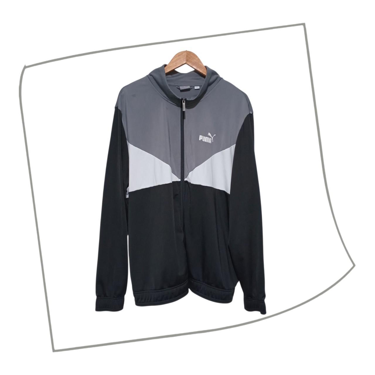 Jacket | Men XXL Puma Colorblock Zip Up Track Jacket Black-Grey-White
