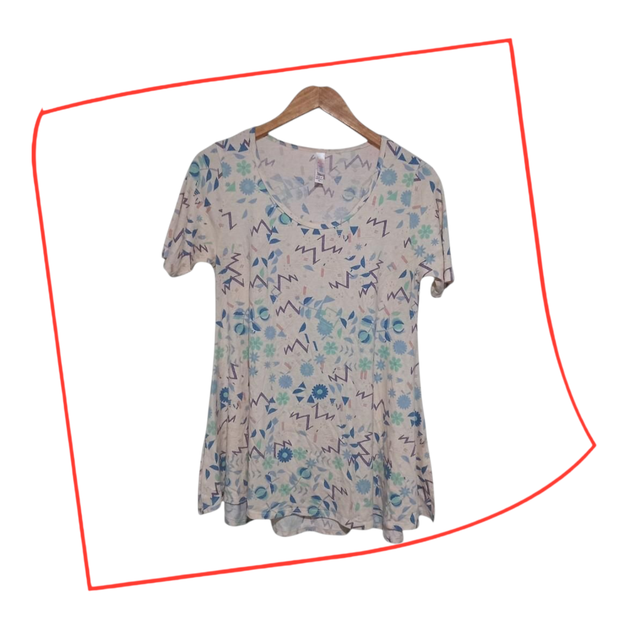 T-shirt | Women's Multicolor Abstract Floral Soft Top XS