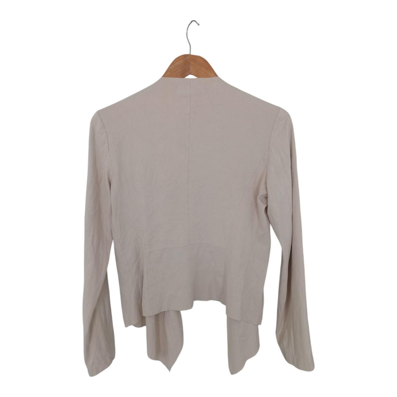 Jacket | Women UK12 Forever 21 Basic Beige Draped Open Front Cardigan Top