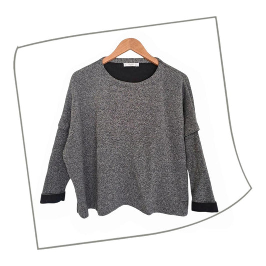 Crop Sweatshirt | Women XS Grey Glittery Top