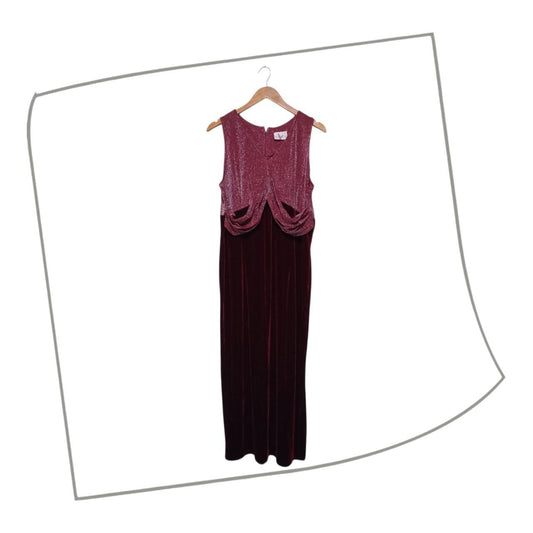 Dress | Women UK 14 to 16 Maxi Burgundy