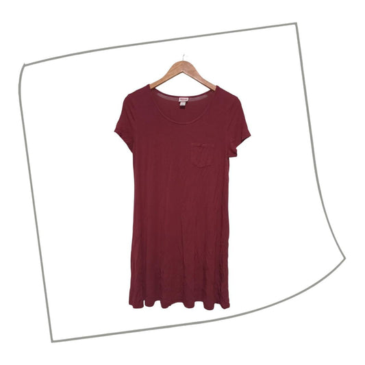 T-shirt | Women Large Casual A-Line Fit Burgundy Top
