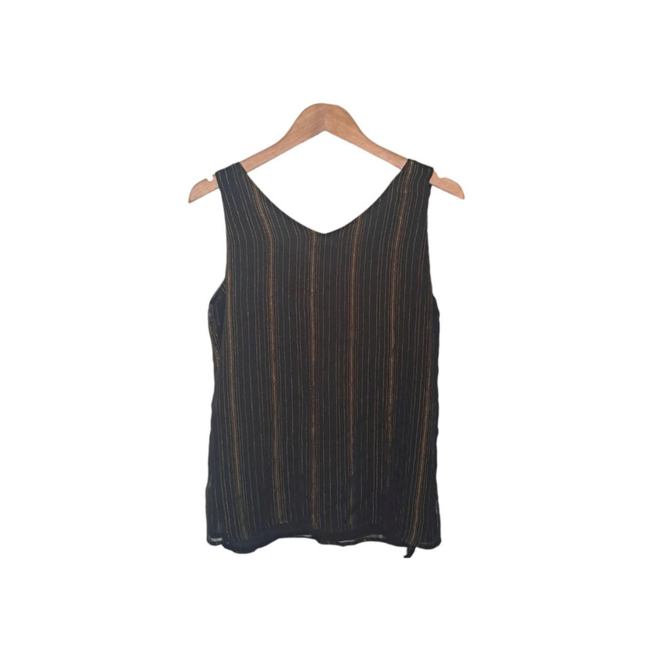 Tank Top | Women UK10 Sleeveless Blouse Glittery Stripes