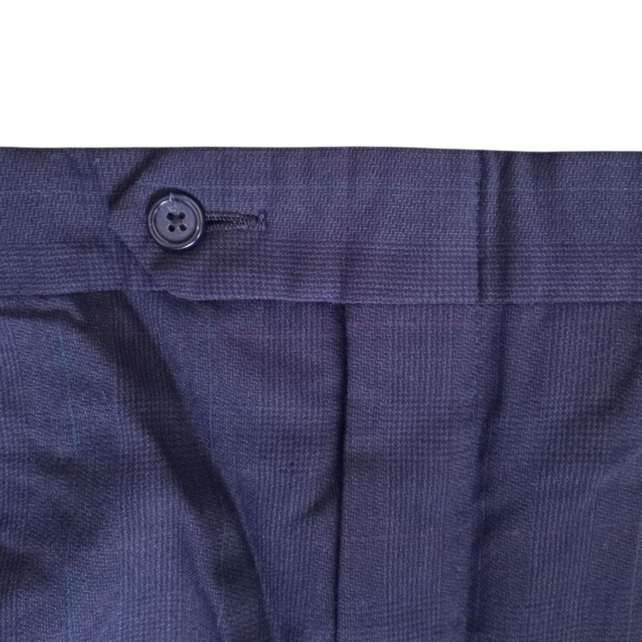 Trousers | Men’s XXL Navy Grid Pattern Slacks