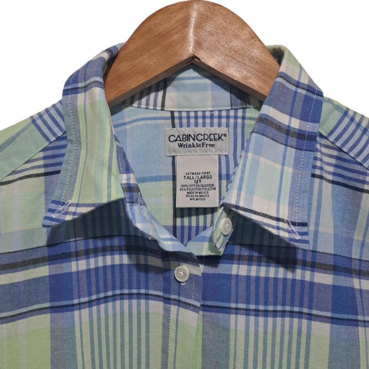 Polo Shirt | Men Large Women XL Checkered Long Sleeve Shirt