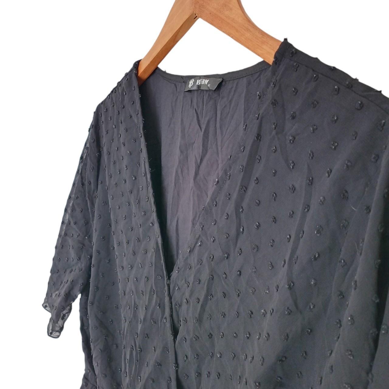 Dress | Women XL Black Dotted Chiffon Overlay