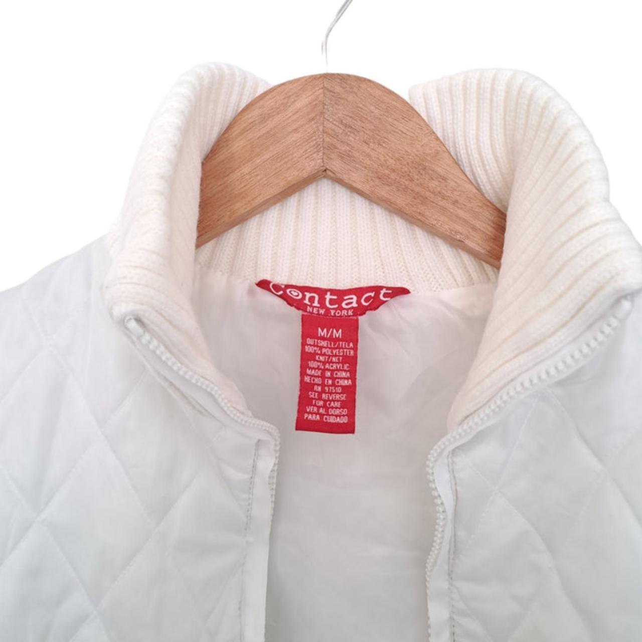 Jacket | Women Medium Chic White Quilted & Ribbed Sleeve Jacket