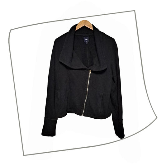 Jacket | Women XL Black Thick Cotton Cardi
