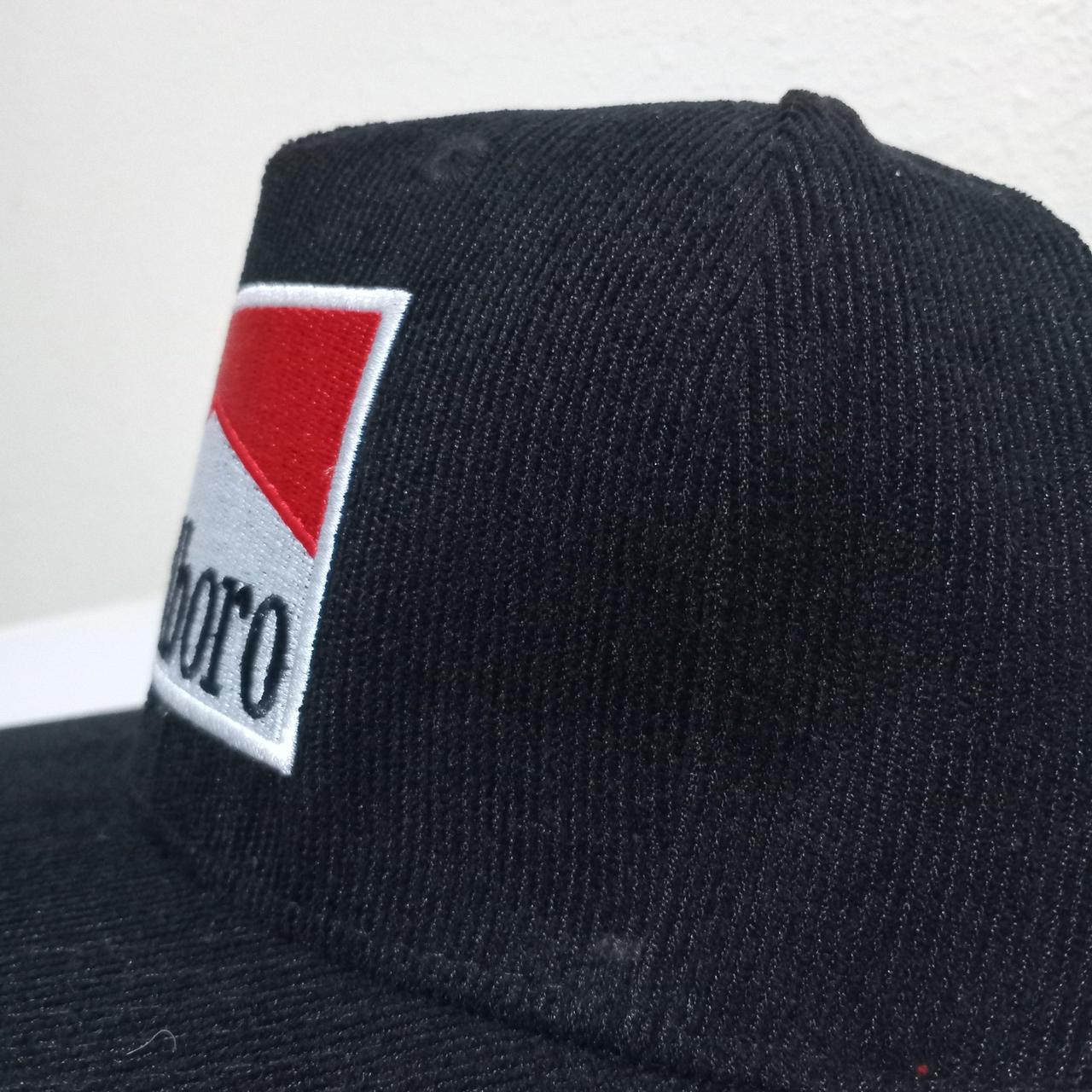 Headgear | Marlboro Corduroy Unique Black & Red Snapback Cap