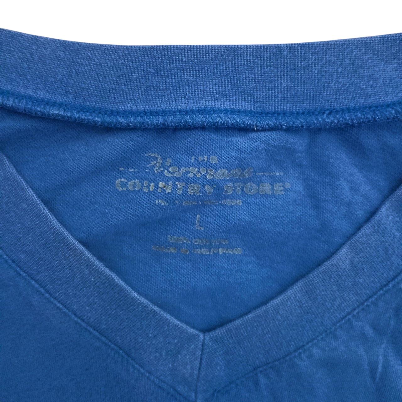 Shirt | Unisex Large Blue Long Sleeve Cotton V-Neck Long Sleeves