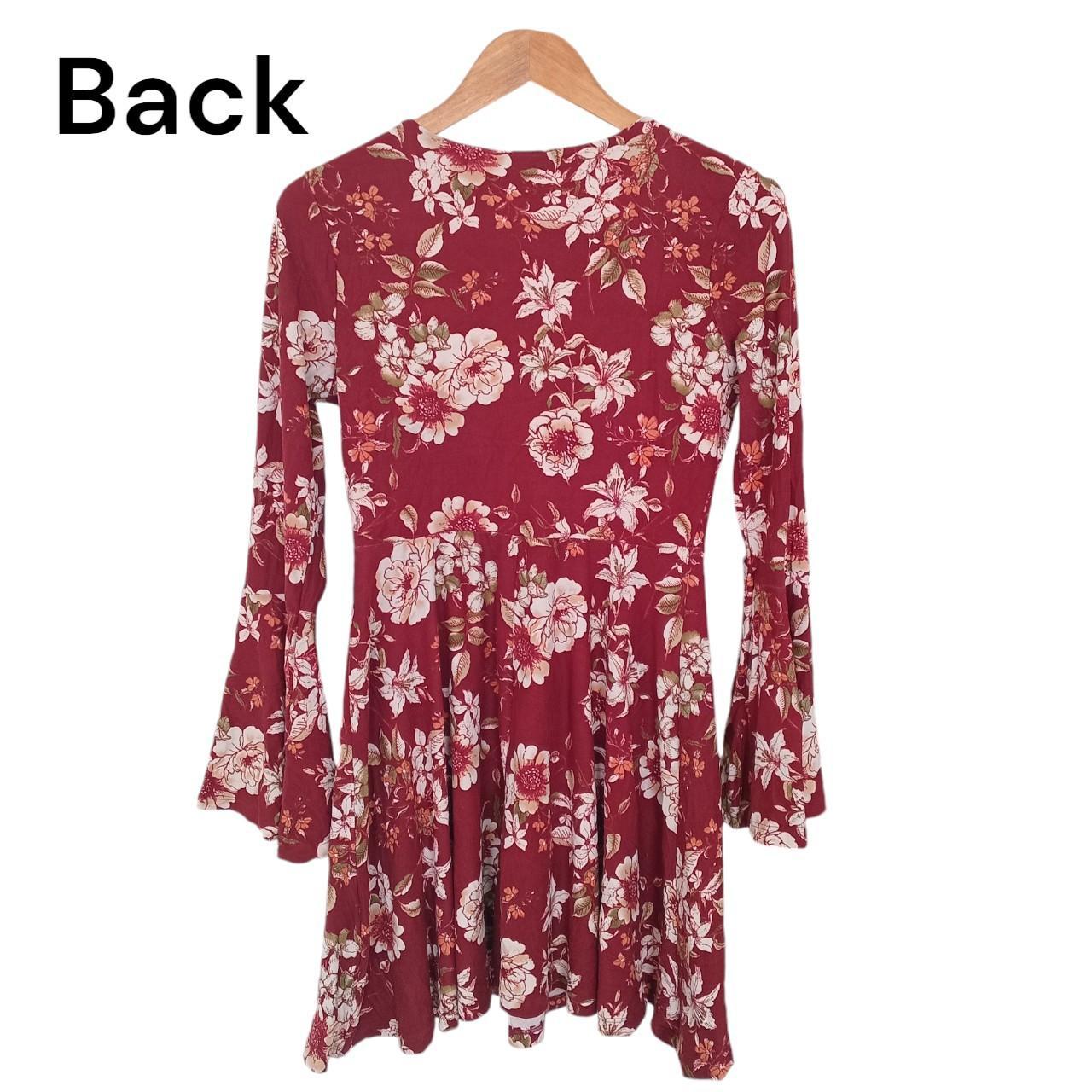 Dress | Women Medium UK10 Floral Burgundy