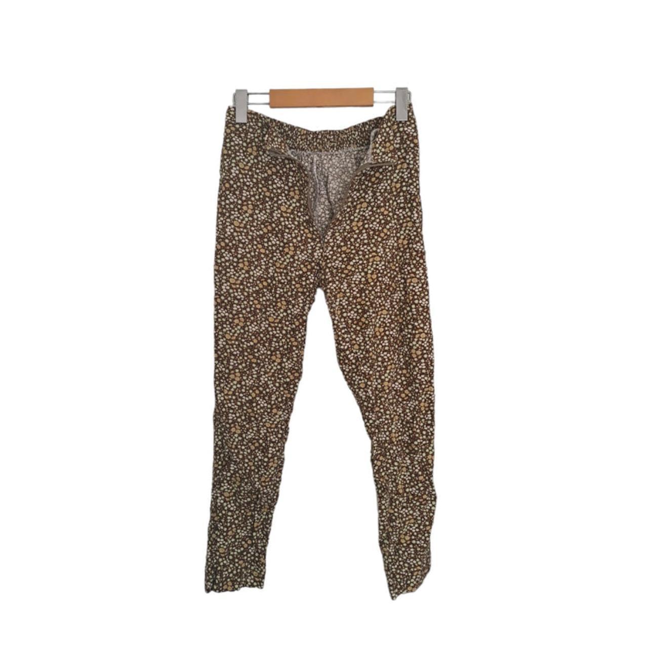 Trousers | Women Medium UK12 to UK 14 Pants With Small Floral Print Comfortable Fit