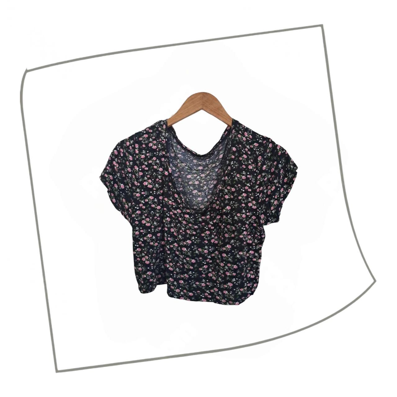Crop Top | Women Large Floral Top With Sleeves