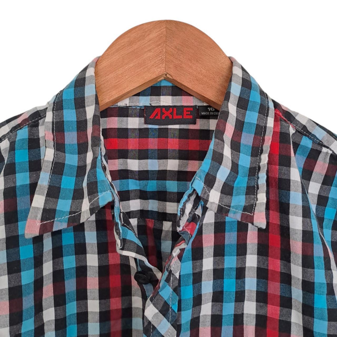 Polo Shirt | Women Large Multicolored Checkered Long Sleeve Shirt