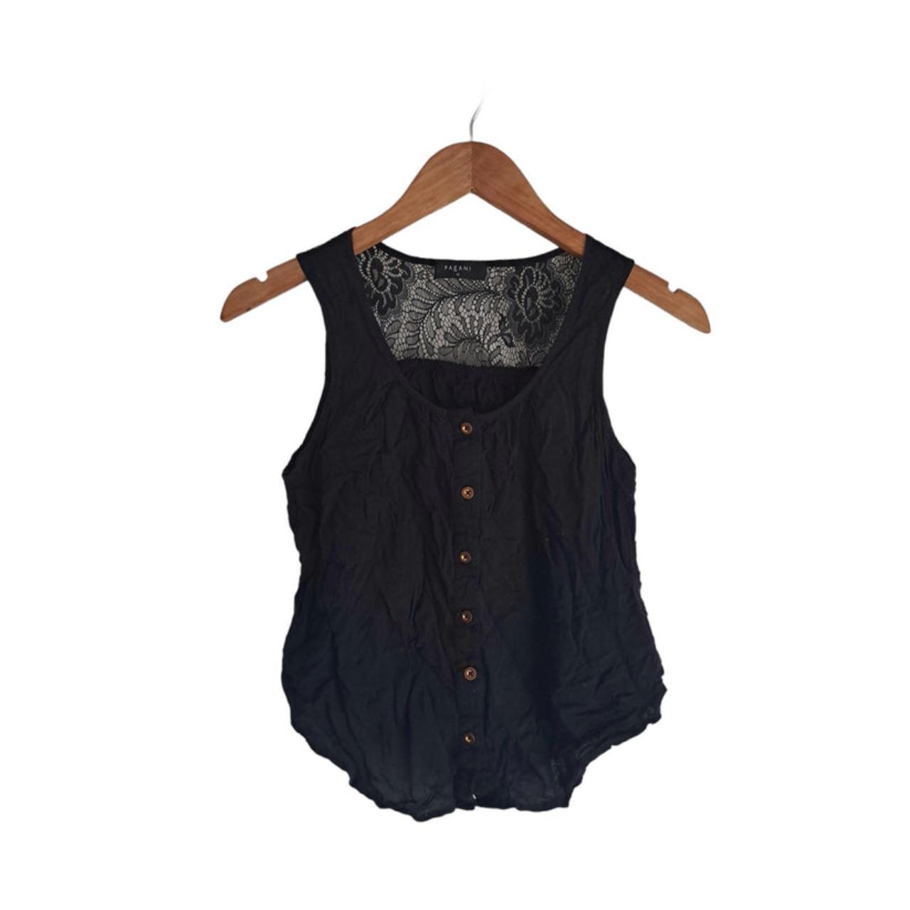 Crop Top | Women Small UK10 Pagani Black Top