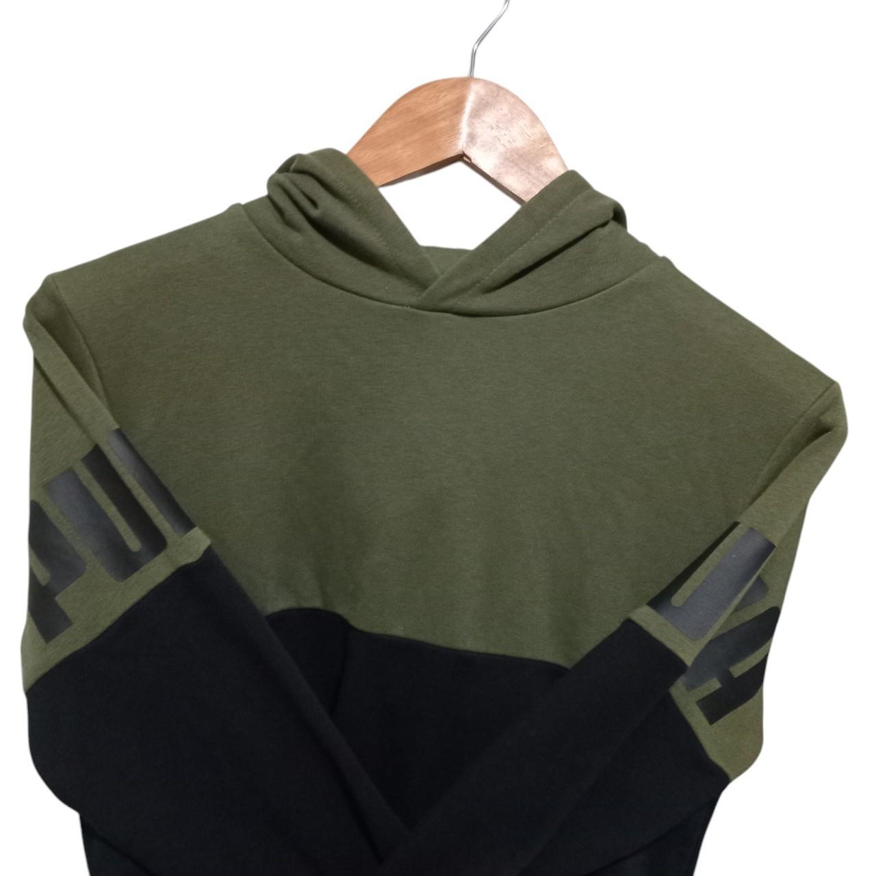 Hoodie | Kids 11-12Y Green Black Puma