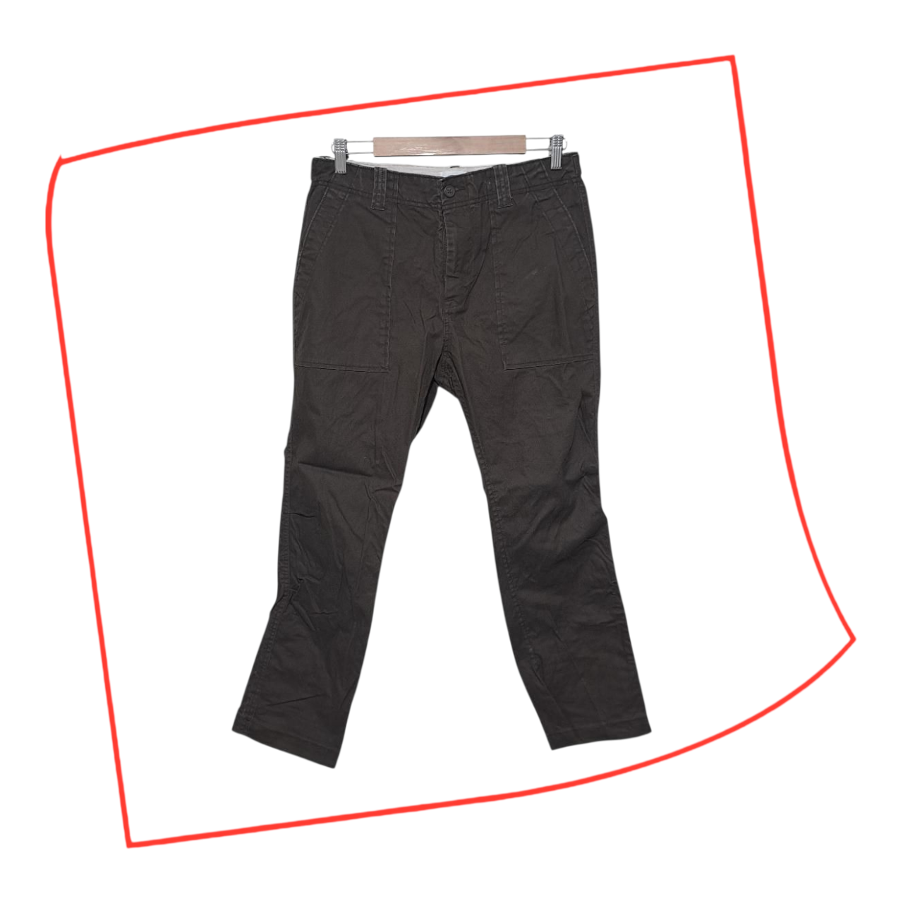 Trousers | Men Brown Cotton Pants 30W x 32L Small to Medium
