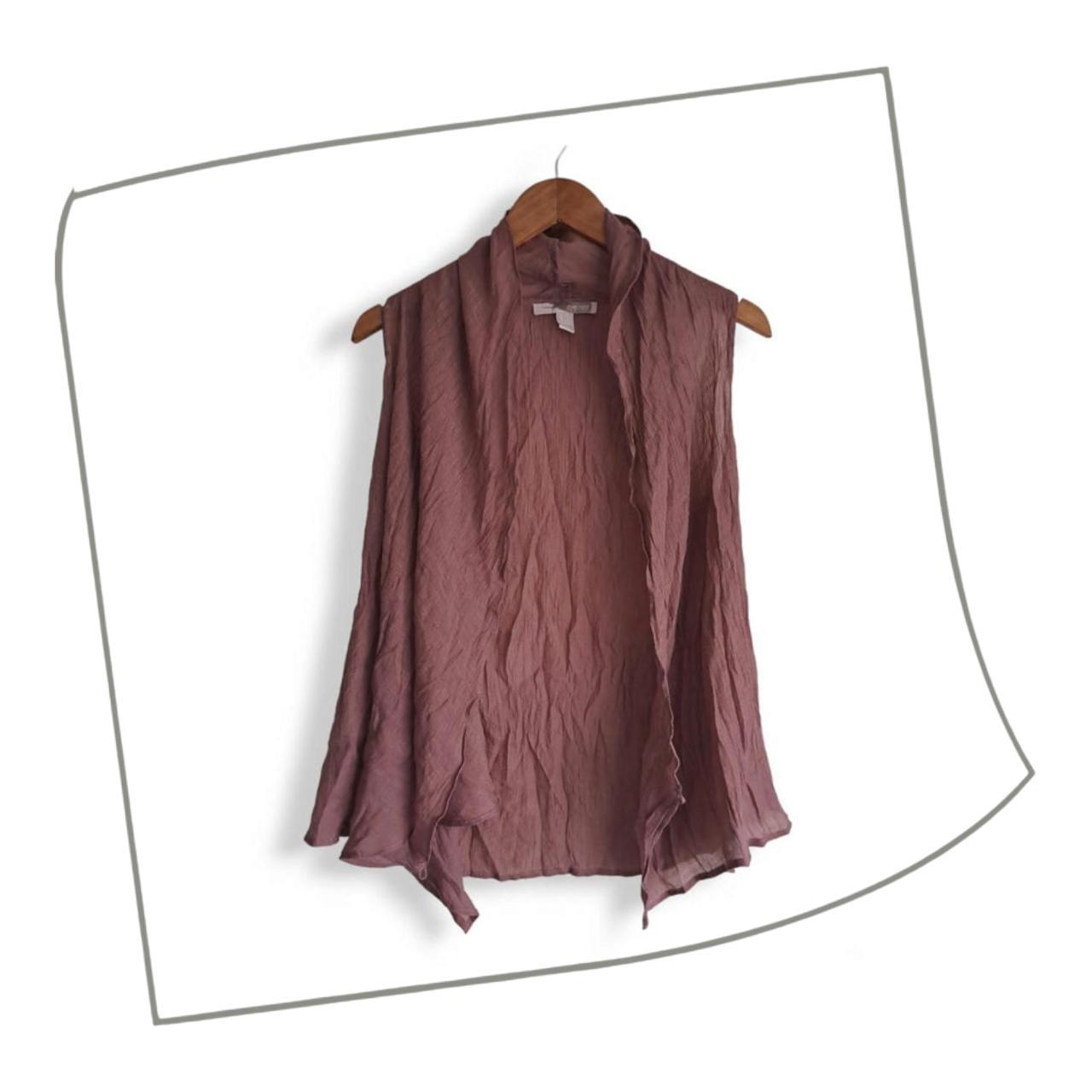 Blouse | Women Small Draped Cardigan Mauve Sleeveless Open Front