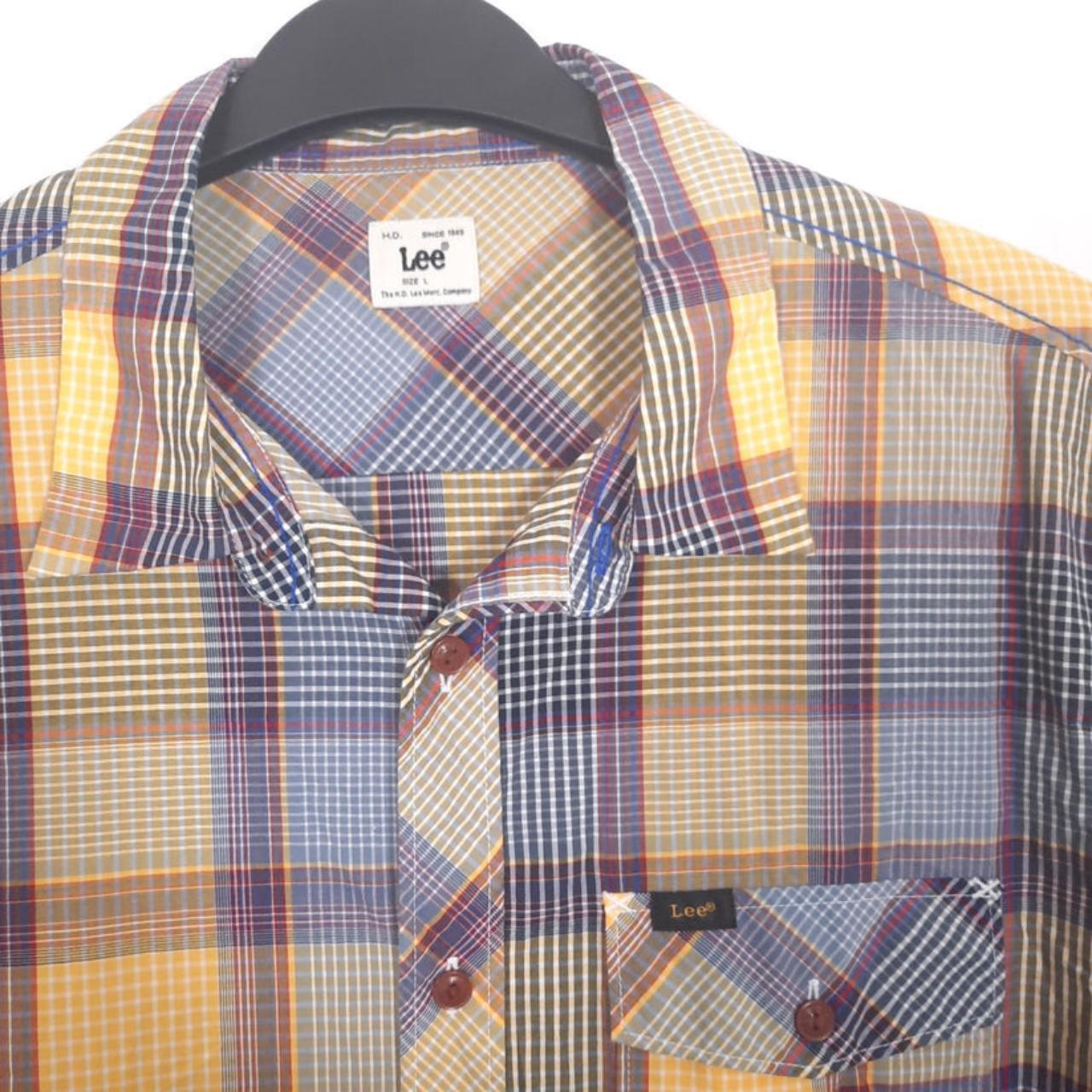 Polo Shirt | Men Large Women Size XL Lee Checkered Long Sleeve