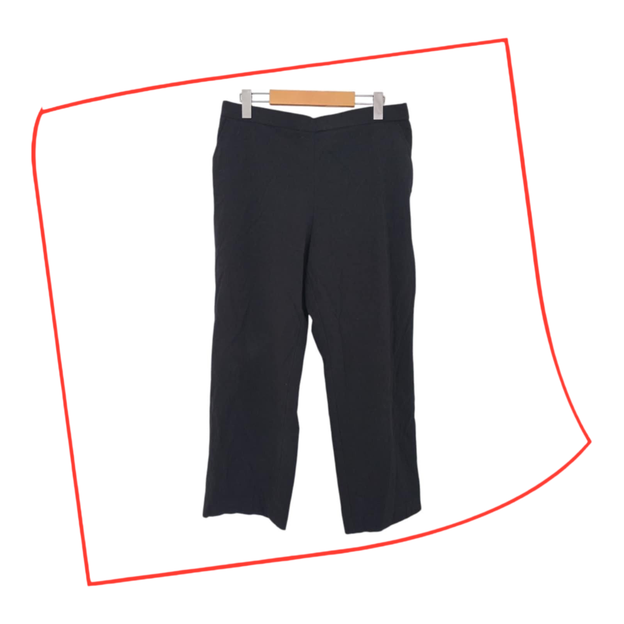Trousers | Women Large Petite Black Semi-Baggy Pants