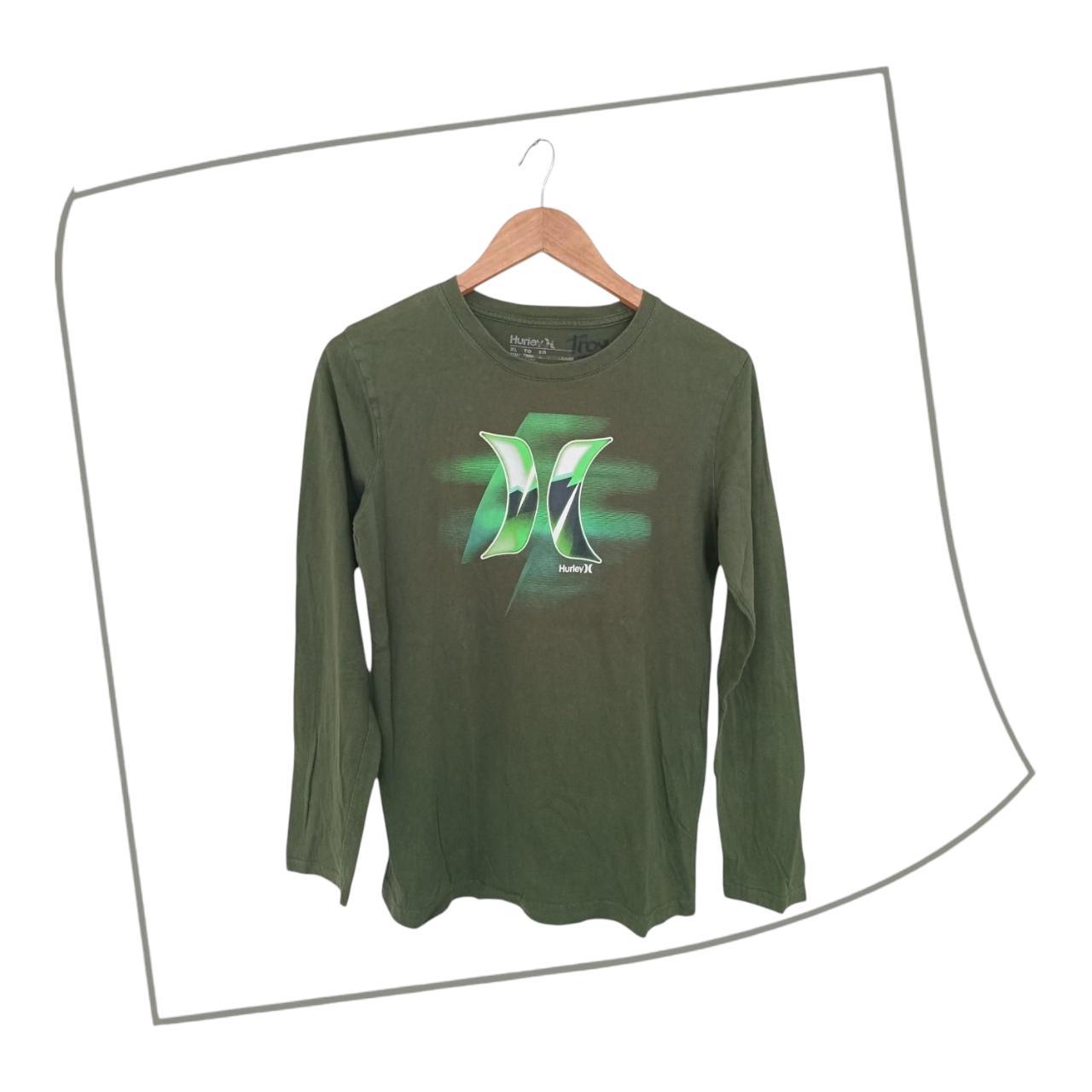 Shirt | Women Medium Hurley Green Cotton Long Sleeves
