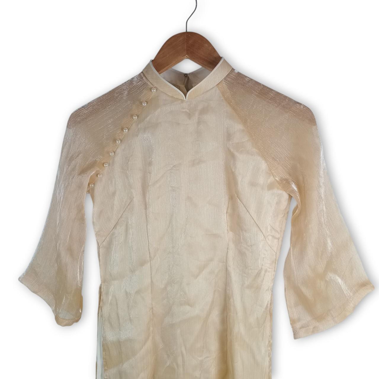 Dress | Women's Elegant Vintage Beige Ao Dài Dress