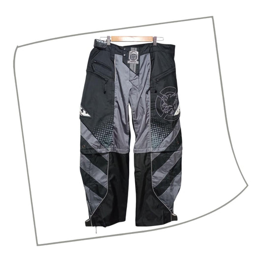 Trousers| Men XL Size 40 Black Grey White Patrol Biker Pants Fly Racing Style