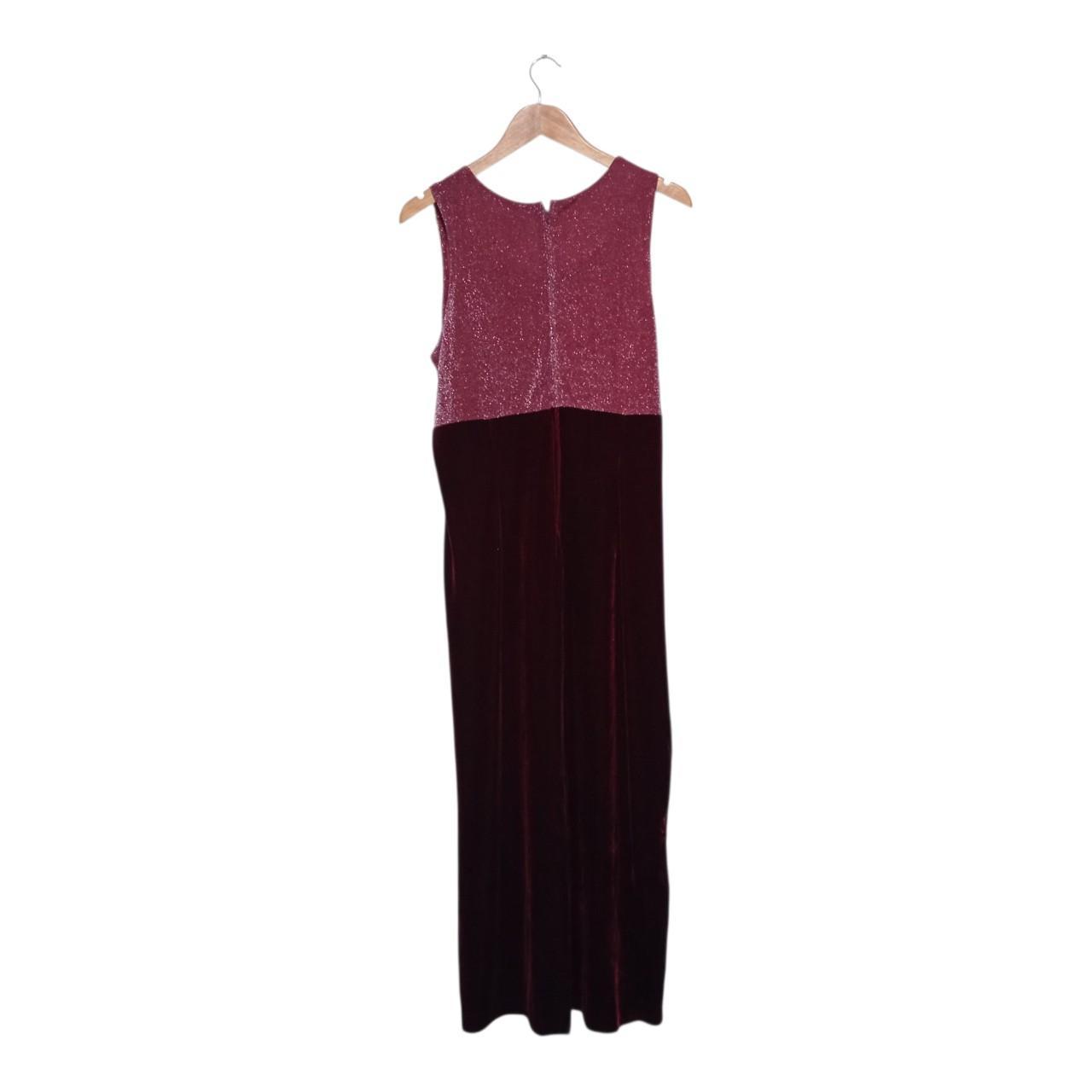 Dress | Women UK 14 to 16 Maxi Burgundy