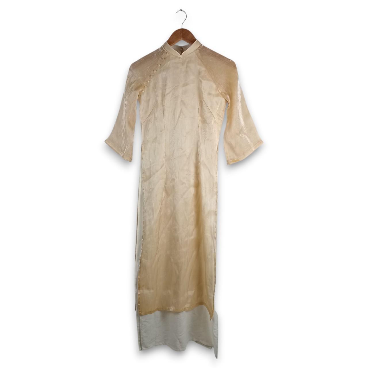Dress | Women's Elegant Vintage Beige Ao Dài Dress