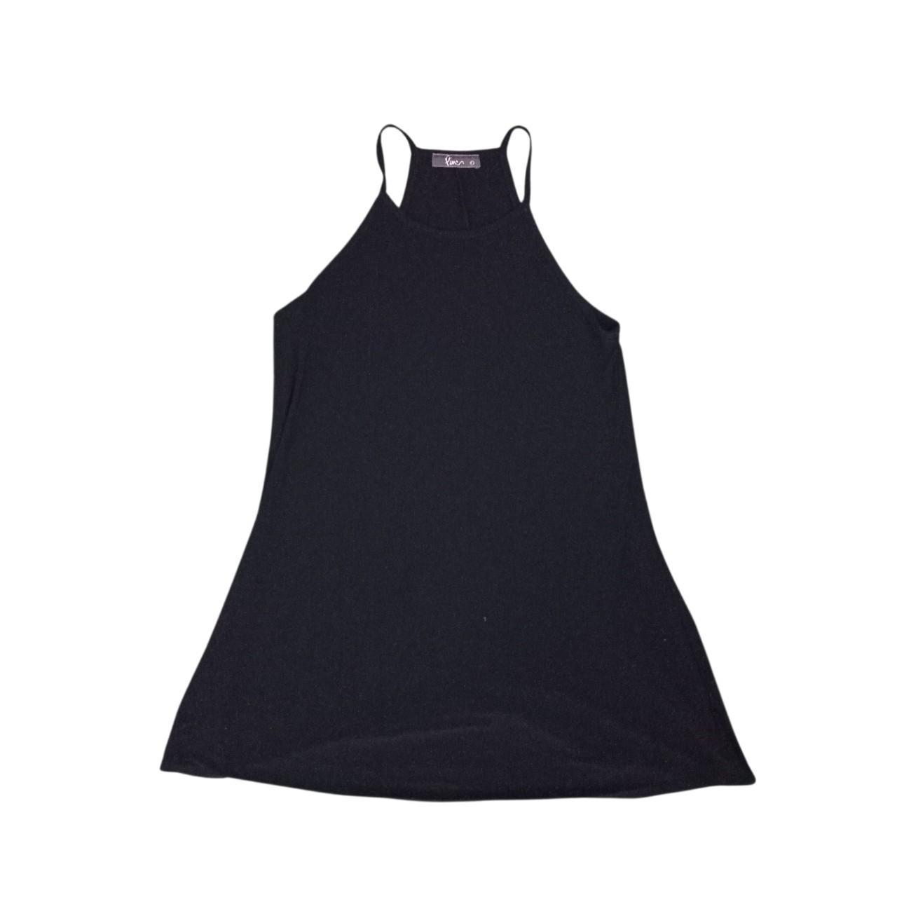 Tank Top | Women UK 14 to 16 Stretchy Black Longline Tank Style Top