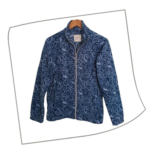 Jacket | Men Small / Women Size 12 Blue Paisley Fleece Jacket - Full Zip